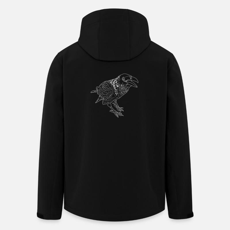 Krähe lineart - Recycelte Männer Softshell-Jacke von Stanley/Stella - Schwarz