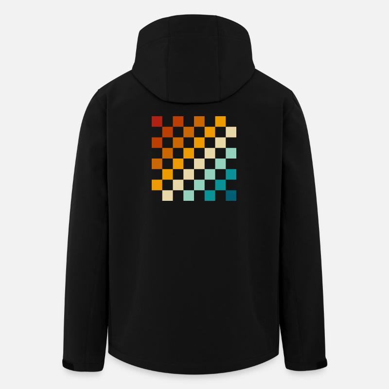 Retro-Schachbrett - Recycelte Männer Softshell-Jacke von Stanley/Stella - Schwarz