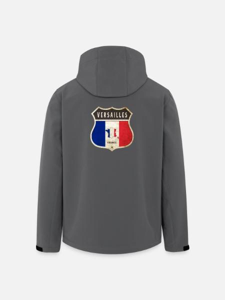 Versailles Ranskan vaakunan lippujen suunnittelu - Miesten softshell-takki kierrätetystä polyesteristä Stanley/Stellalta - musta