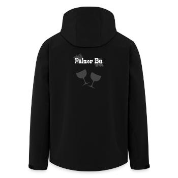 Pfälzer Sprüche, Pälzer Bu, shirts für weinfeste - Recycelte Männer Softshell-Jacke von Stanley/Stella - Schwarz - Hinten - AI Model Male 185 light (185cm)