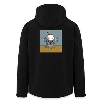 Pause café Koala - Veste softshell homme en polyester recyclé Stanley/Stella - noir - Dos - AI Model Male 185 light (185cm)