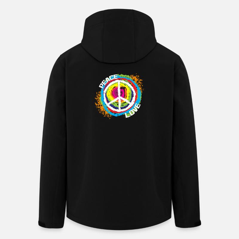 Liebe Frieden Spruch Friedenszeichen Weltfrieden - Recycelte Männer Softshell-Jacke von Stanley/Stella - Schwarz