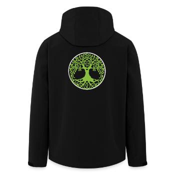 Mandala Tree of Life - Men’s Recycled Softshell Jacket by Stanley/Stella - black - Back - AI Model Male 185 light (185cm)