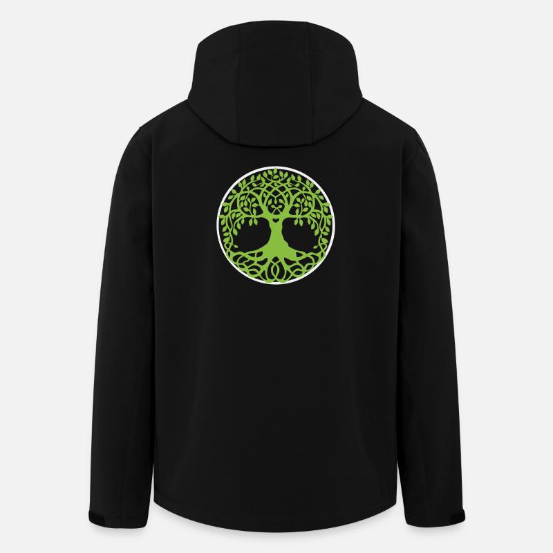 Mandala Arbre de Vie - Veste softshell homme en polyester recyclé Stanley/Stella - noir