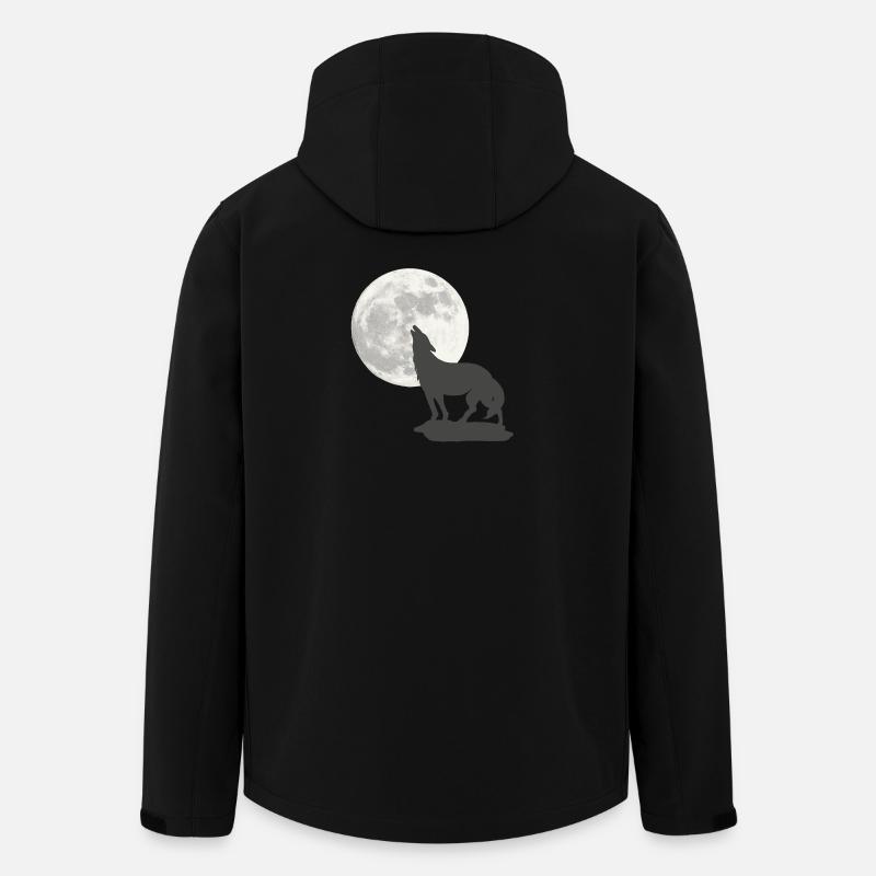 schöne wildtiermotive, Heulende Wolfsilhouette - Recycelte Männer Softshell-Jacke von Stanley/Stella - Schwarz