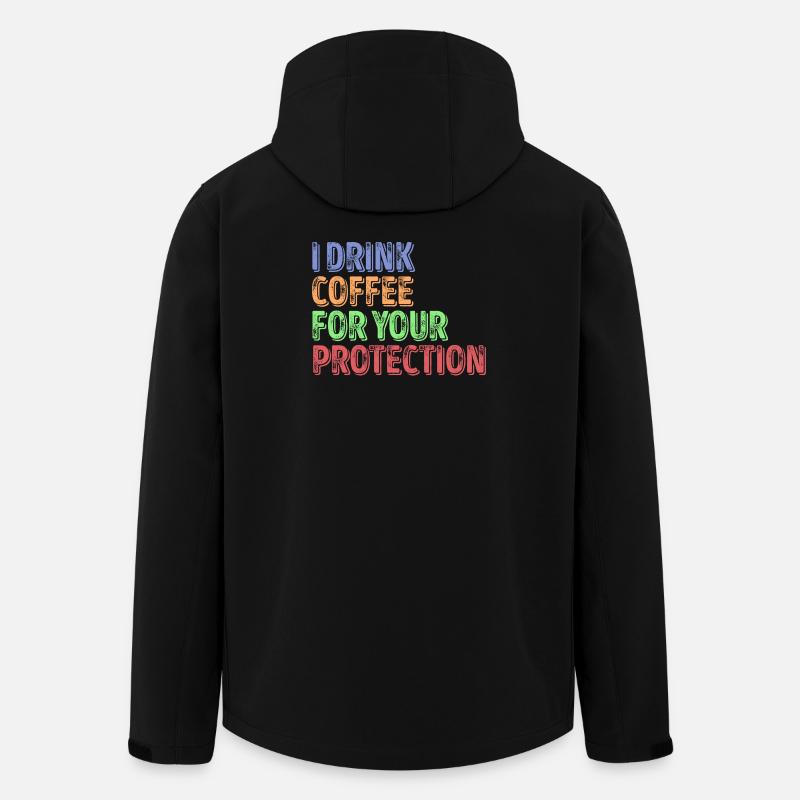 Koffein Kaffe Humorvoll Statement Kaffeeliebhaber - Recycelte Männer Softshell-Jacke von Stanley/Stella - Schwarz