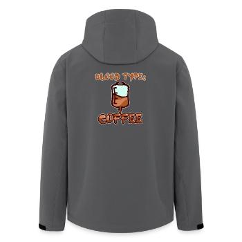Caffeine Humorous Coffee Statement Coffee Drinker - Men’s Recycled Softshell Jacket by Stanley/Stella - anthracite - Back - AI Model Male 185 light (185cm)