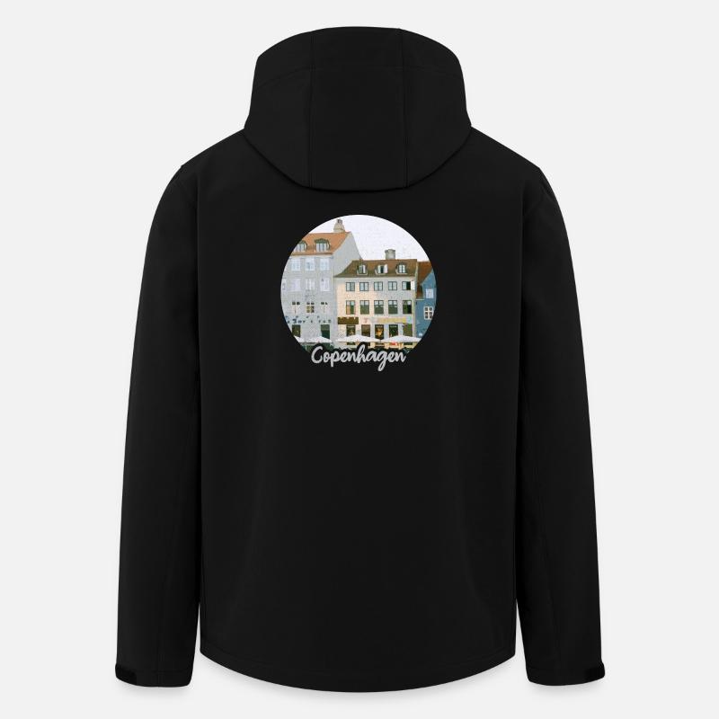Kopenhagen Hafenflair Stadthäuser - Recycelte Männer Softshell-Jacke von Stanley/Stella - Schwarz