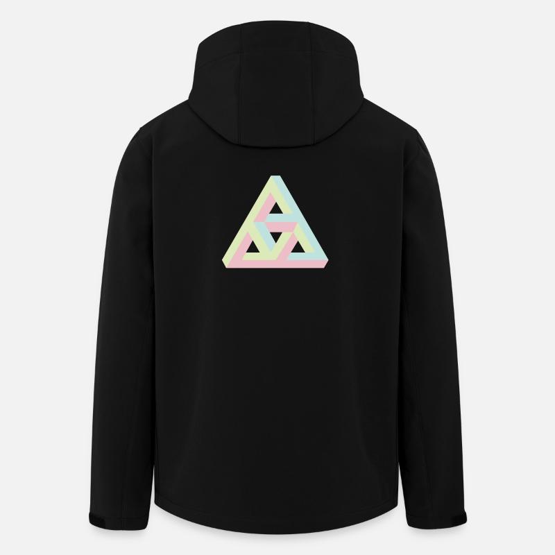Motif de triade géométrique aux couleurs pastel - Veste softshell homme en polyester recyclé Stanley/Stella - noir