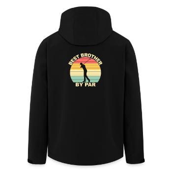 Best Brother By Par - Golfing - Men’s Recycled Softshell Jacket by Stanley/Stella - black - Back - AI Model Male 185 light (185cm)