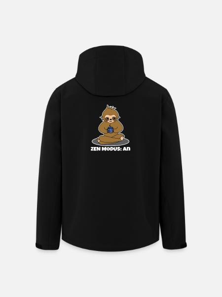 Kaffeetrinker Kaffee Trinken Faultier Kaffeetasse - Recycelte Männer Softshell-Jacke von Stanley/Stella - Schwarz