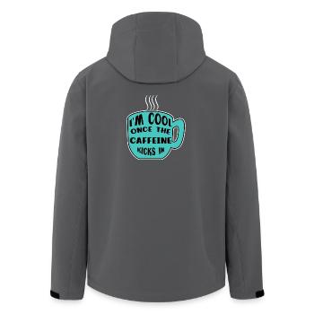 Caffeine Coffee Drinker Coffee Cup Coffee Statement - Men’s Recycled Softshell Jacket by Stanley/Stella - anthracite - Back - AI Model Male 185 light (185cm)