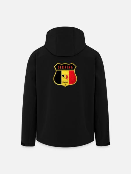 Seraing Belgique Armoiries Drapeaux Design - Veste softshell homme en polyester recyclé Stanley/Stella - noir