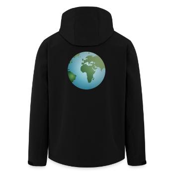 blauer Planet Erde mit grünen Kontinenten - Recycelte Männer Softshell-Jacke von Stanley/Stella - Schwarz - Hinten - AI Model Male 185 light (185cm)