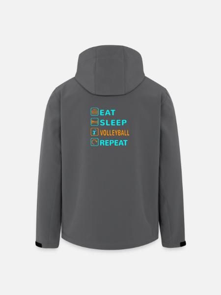Eat. Sleep. Volleyball. Repeat Design - Men’s Recycled Softshell Jacket by Stanley/Stella - black