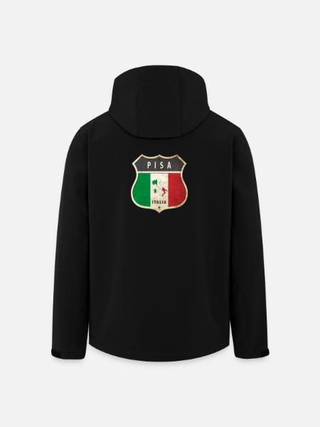 Pisa Italien Våbenskjold Flag Design - Stanley/Stella herre softshelljakke i genanvendt polyester - sort
