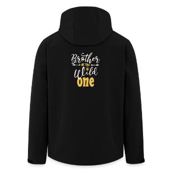 Brother Of The Wild One funny 1st Birthday First - Men’s Recycled Softshell Jacket by Stanley/Stella - black - Back - AI Model Male 185 light (185cm)