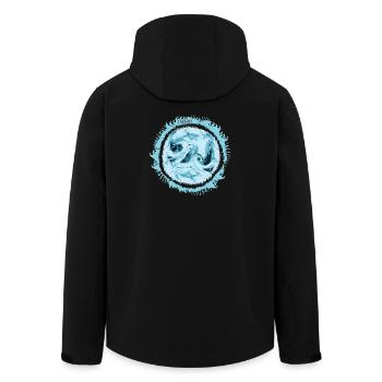 Stürmischer Wasserwirbel Design - Recycelte Männer Softshell-Jacke von Stanley/Stella - Schwarz - Hinten - AI Model Male 185 light (185cm)