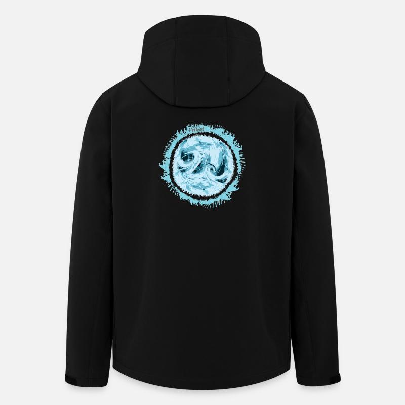 Stürmischer Wasserwirbel Design - Recycelte Männer Softshell-Jacke von Stanley/Stella - Schwarz