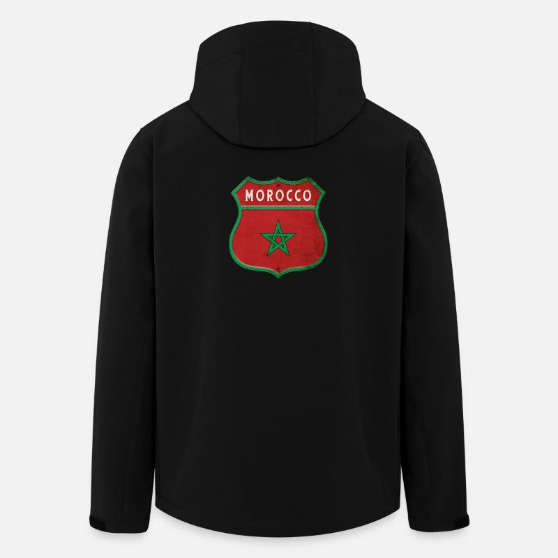 Maroc Armoiries Drapeaux Design - Veste softshell homme en polyester recyclé Stanley/Stella - noir