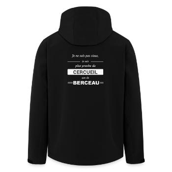 Pas vieux plus proche du cercueil que du berceau - Veste softshell homme en polyester recyclé Stanley/Stella - noir - Dos - AI Model Male 185 light (185cm)
