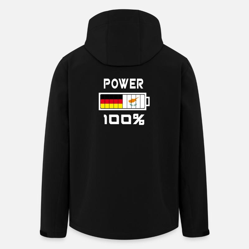 Allemagne et Chypre Power 100% - Veste softshell homme en polyester recyclé Stanley/Stella - noir