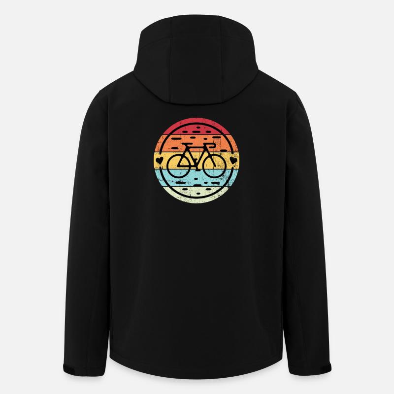Retro Rainbow Fahrrademblem - Recycelte Männer Softshell-Jacke von Stanley/Stella - Schwarz