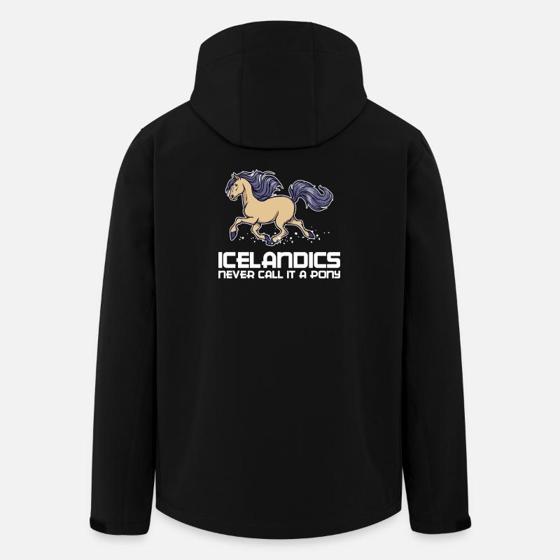 Lustig Pony Statement Islandpferde Pferde - Recycelte Männer Softshell-Jacke von Stanley/Stella - Schwarz