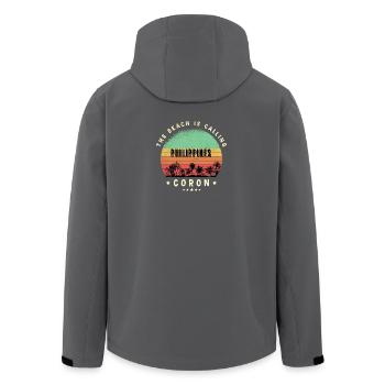 Design de plage Coron Indonésie - Veste softshell homme en polyester recyclé Stanley/Stella - charbon - Dos - AI Model Male 185 light (185cm)