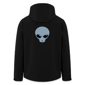 Außerirdisches Design - Recycelte Männer Softshell-Jacke von Stanley/Stella - Schwarz - Hinten - AI Model Male 185 light (185cm)
