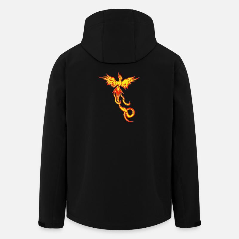 Feuervogel, fliegendes feuerwesen seite - Recycelte Männer Softshell-Jacke von Stanley/Stella - Schwarz