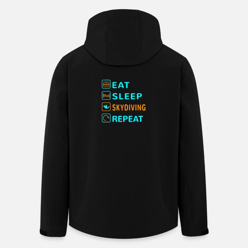 Eat. Sleep. Skydiving. Repeat Design - Men’s Recycled Softshell Jacket by Stanley/Stella - black