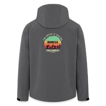 conception de plage sulawesi indonésie - Veste softshell homme en polyester recyclé Stanley/Stella - charbon - Dos - AI Model Male 185 light (185cm)