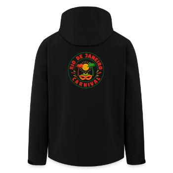 Spectacle du masque du Carnaval de Rio - Veste softshell homme en polyester recyclé Stanley/Stella - noir - Dos - AI Model Male 185 light (185cm)
