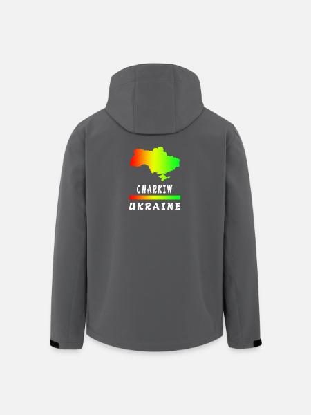 Kharkiv Ukraine rainbow design - Men’s Recycled Softshell Jacket by Stanley/Stella - black