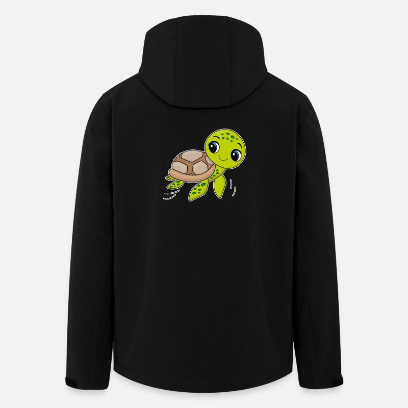 Turtle, cute animal, ocean - Men’s Recycled Softshell Jacket by Stanley/Stella - black