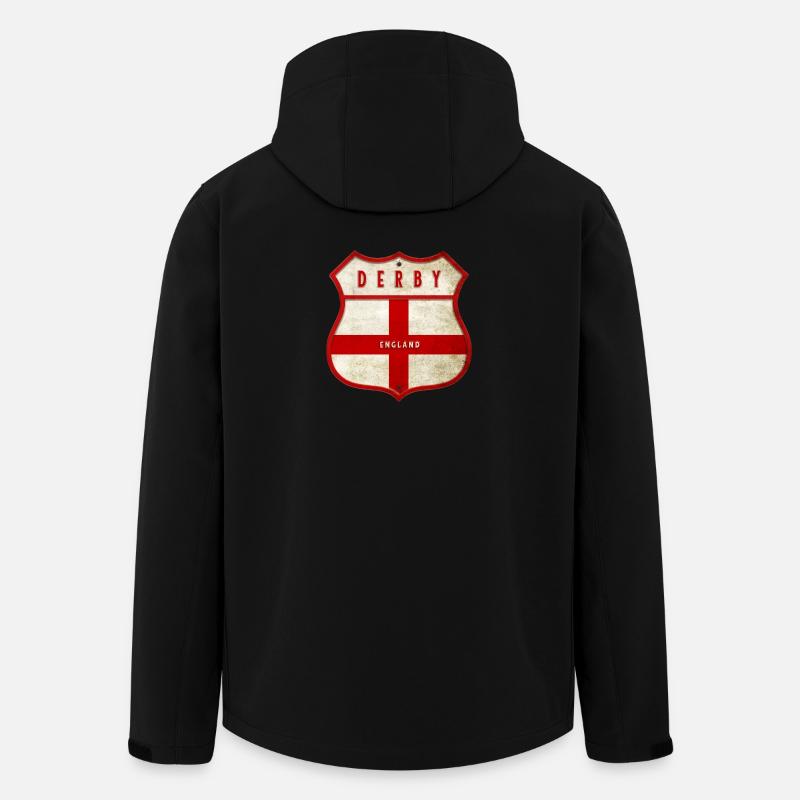 Derby England Wappen - Recycelte Männer Softshell-Jacke von Stanley/Stella - Schwarz