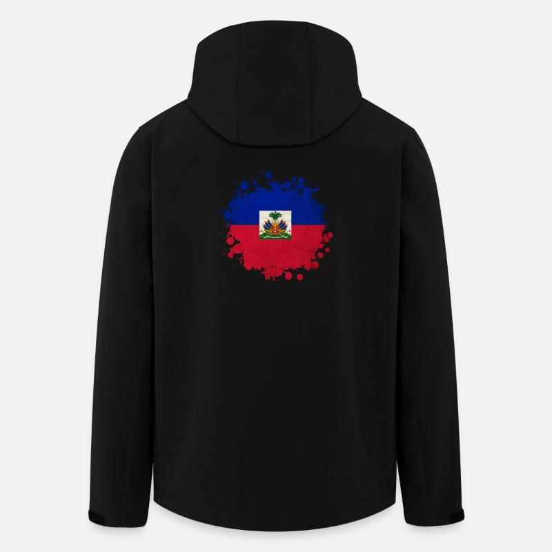 blob drapeaux haïtiens - Veste softshell homme en polyester recyclé Stanley/Stella - noir