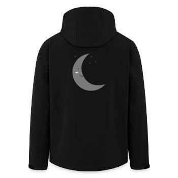 Mond Kawaii - Recycelte Männer Softshell-Jacke von Stanley/Stella - Schwarz - Hinten - AI Model Male 185 light (185cm)