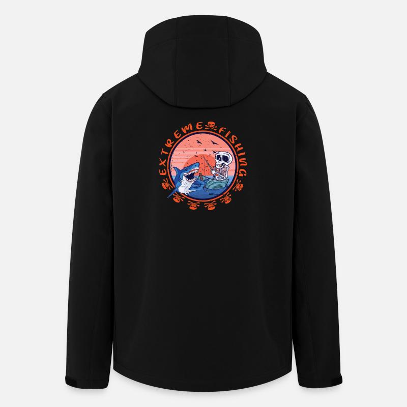 Hai Angeln Extrem - Recycelte Männer Softshell-Jacke von Stanley/Stella - Schwarz