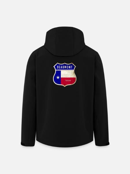 Beaumont Texas crest flags design - Men’s Recycled Softshell Jacket by Stanley/Stella - black