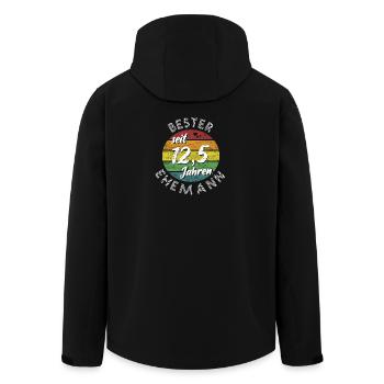bester Ehemann seit 12,5 Jahre Petersilienhochzeit - Recycelte Männer Softshell-Jacke von Stanley/Stella - Schwarz - Hinten - AI Model Male 185 light (185cm)
