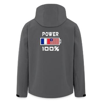 Liberia und Frankreich sind an der Macht - Recycelte Männer Softshell-Jacke von Stanley/Stella - Anthrazit - Hinten - AI Model Male 185 light (185cm)