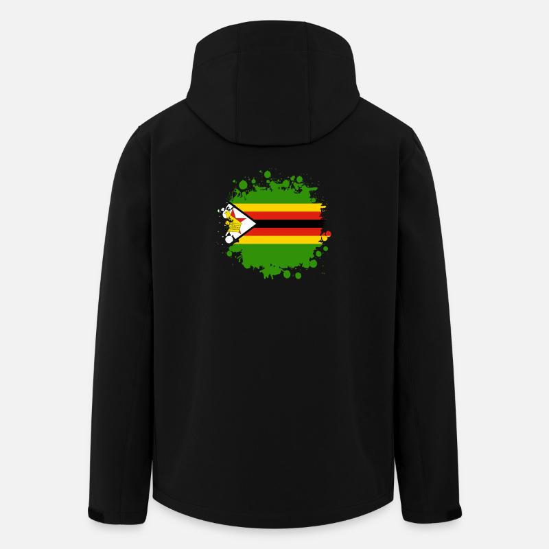 blob de drapeaux du Zimbabwe - Veste softshell homme en polyester recyclé Stanley/Stella - noir