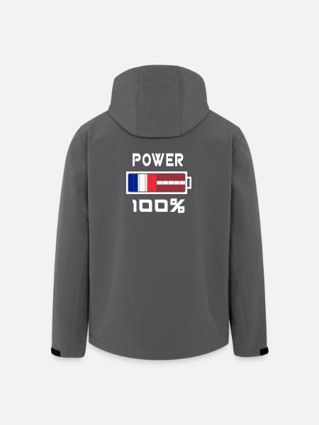 Latvia and France Power 100% - Men’s Recycled Softshell Jacket by Stanley/Stella - black