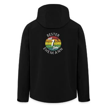 bester Ehemann seit 1 Jahr 1. Hochzeitstag retro - Recycelte Männer Softshell-Jacke von Stanley/Stella - Schwarz - Hinten - AI Model Male 185 light (185cm)