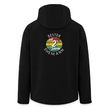 bester Ehemann seit 2 Jahren 2. Hochzeitstag retro - Recycelte Männer Softshell-Jacke von Stanley/Stella - Schwarz - Hinten - AI Model Male 185 light (185cm)