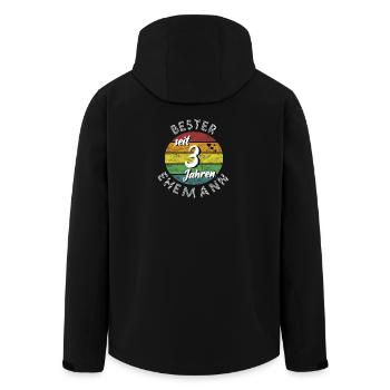 bester Ehemann seit 3 Jahren 3. Hochzeitstag retro - Recycelte Männer Softshell-Jacke von Stanley/Stella - Schwarz - Hinten - AI Model Male 185 light (185cm)