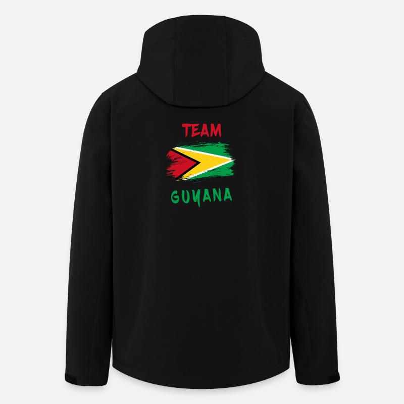 Drapeaux de l'équipe Guyane - Veste softshell homme en polyester recyclé Stanley/Stella - noir