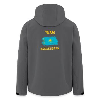 Team Kasachstan Flaggen Design - Recycelte Männer Softshell-Jacke von Stanley/Stella - Schwarz - Hinten - AI Model Male 185 light (185cm)